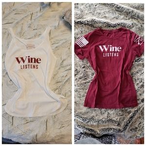 EUC/NWOT Grunt Style Wine Listens Shirt Bundle Lot Set S